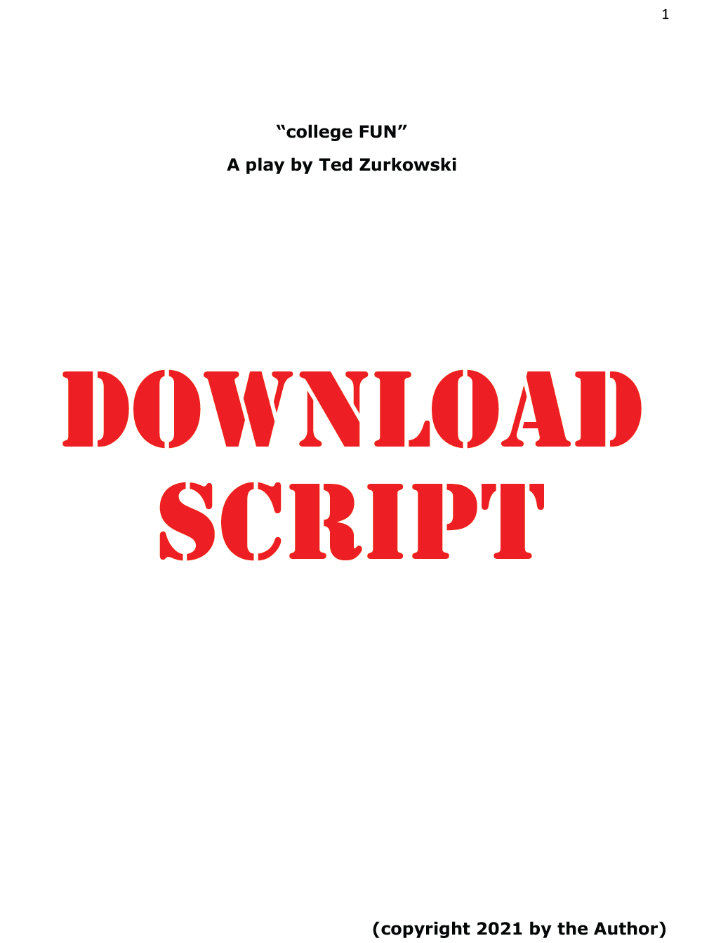 College Fun Title Page | Click Here To Download Script